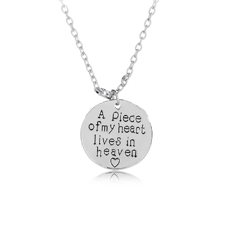 ladies necklace fall gold-inch  a piece of my heart lives in heaveninch  Memorial Necklace & Pendant for Your Lost Ones Sympathy Gift