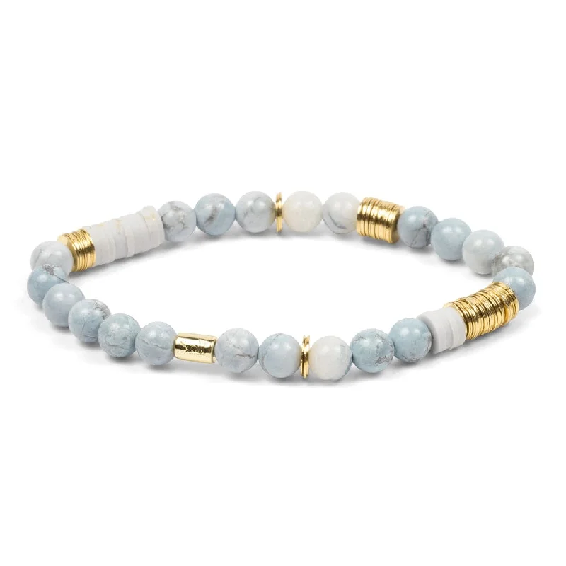 ladies bracelet bold rose gold-Scout Intermix Stone Stacking Bracelet - Blue Howlite