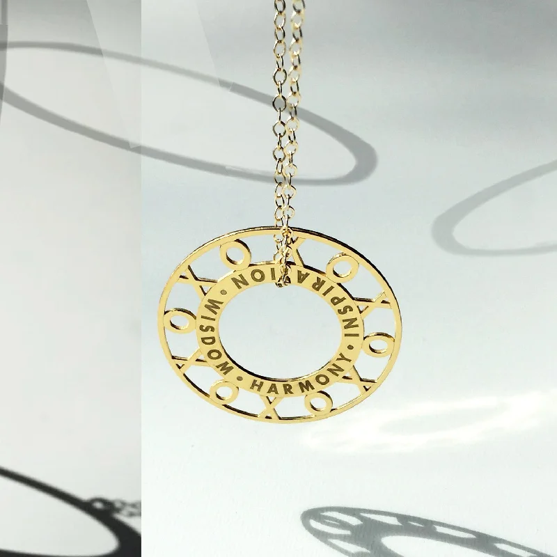 ladies necklace sustainable silver-XOXO Personalized Token Necklace