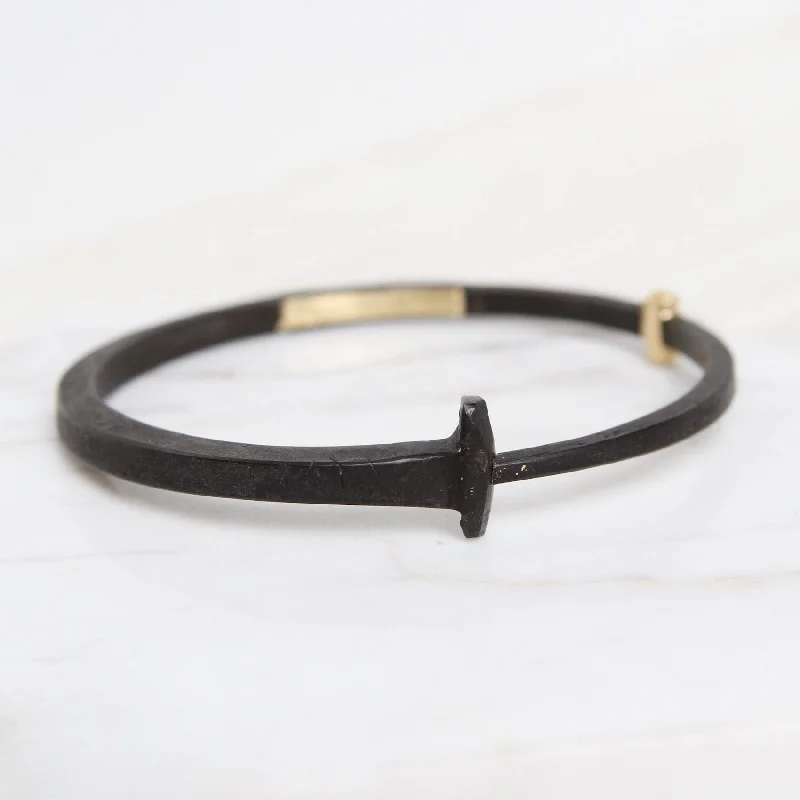 ladies bracelet bar gold-Pat Flynn Iron Nail Bracelet