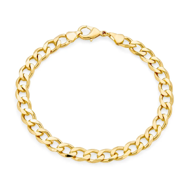 ladies bracelet casual silver-Cuban Curb Link Bracelet Polish Gold Plated