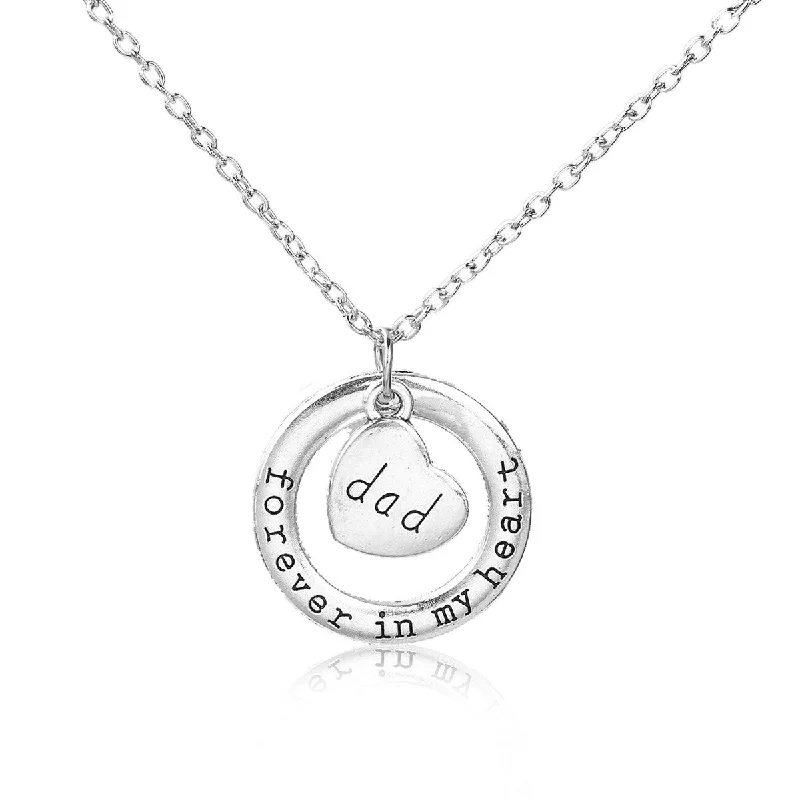 ladies necklace boho platinum-Sexy Sparkles inch  Forever In My Heart inch  and inch  Dad inch  Motherâ€™s Day Family Jewelry Necklace