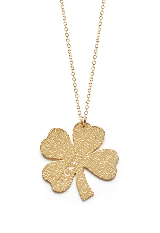 ladies necklace gift for wife-Lucky Four Leaf Clover Necklace