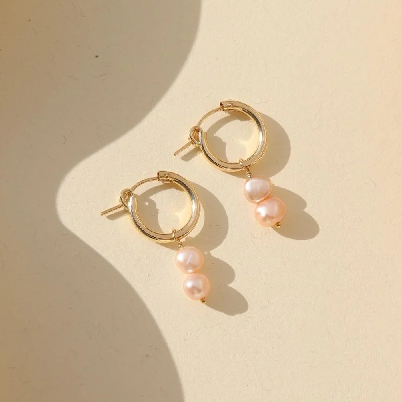 Ladies earrings handcrafted luxury styles-Pink Pearl Earrings | Wholesale