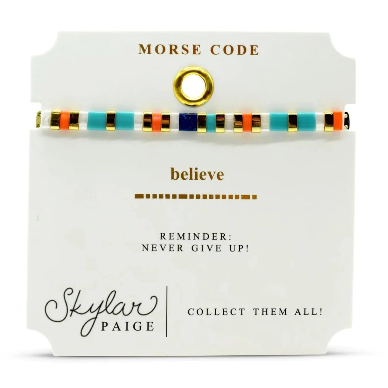 ladies bracelet for her-Believe - Morse Code Tila Beaded Bracelet