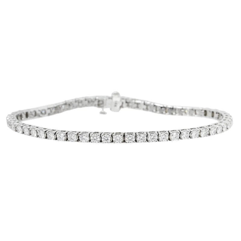 ladies bracelet initial-14k white gold lab diamond tennis bracelet 5.66 ctw