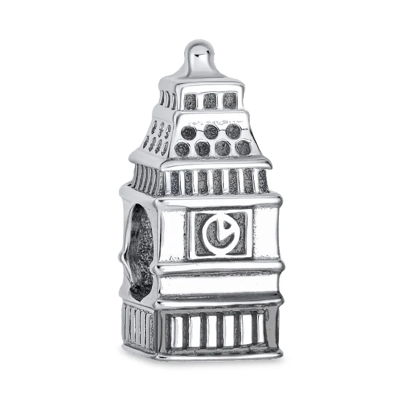 ladies bracelet twisted gold-London Big Ben Charm Bead Sterling Silver for European Bracelet