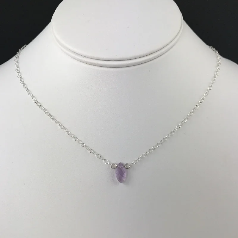 ladies necklace opera length-Side to Side Amethyst Necklace