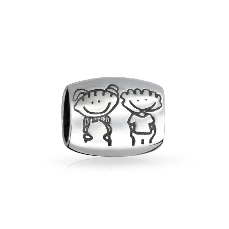 ladies bracelet cluster-BFF Friendship Charm Bead Sterling Silver for European Bracelet