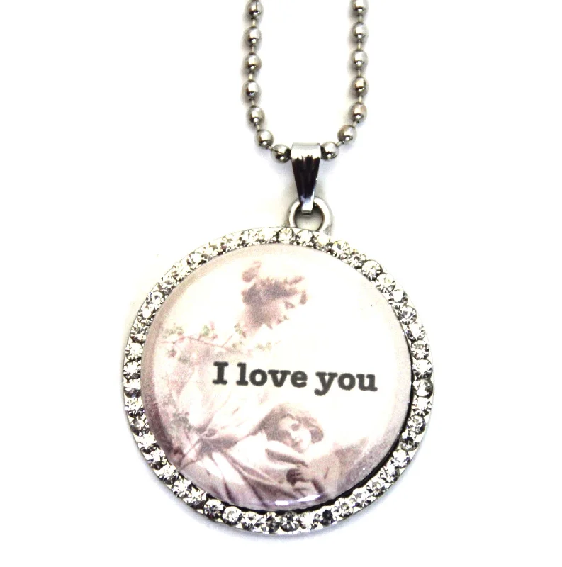 ladies necklace clearance rose gold-"I Love You" Necklace