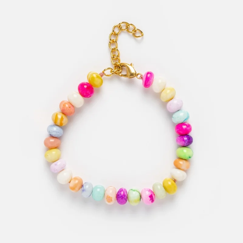 ladies bracelet ruby-Pastel Candy Opal Beaded Bracelet