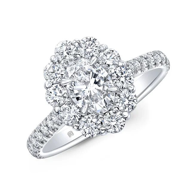 Ladies engagement rings bold diamonds-Rahaminov Cluster Engagement Ring