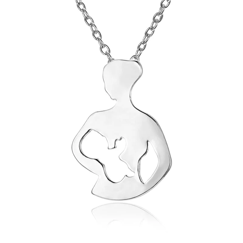 ladies necklace timeless-SEXY SPARKLES Mother Daughter Pendant Necklace Love Heart Necklace for Women Gift for Mom