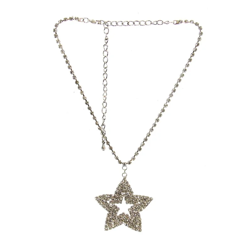 ladies necklace cross-Rhinestone Star Necklace