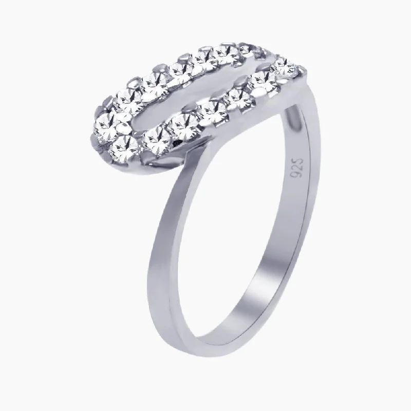 Ladies rings customer review favorites-Silver 925 Rhodium Plated CZ Ring - AAR0049