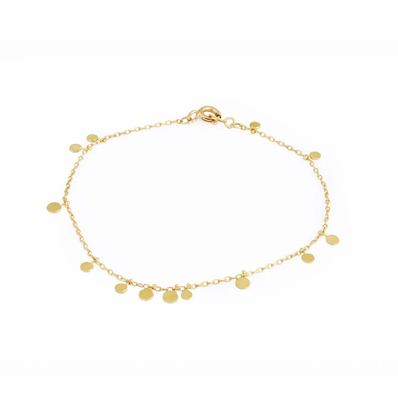 ladies bracelet hypoallergenic gold-Yellow Gold Random Dots Bracelet