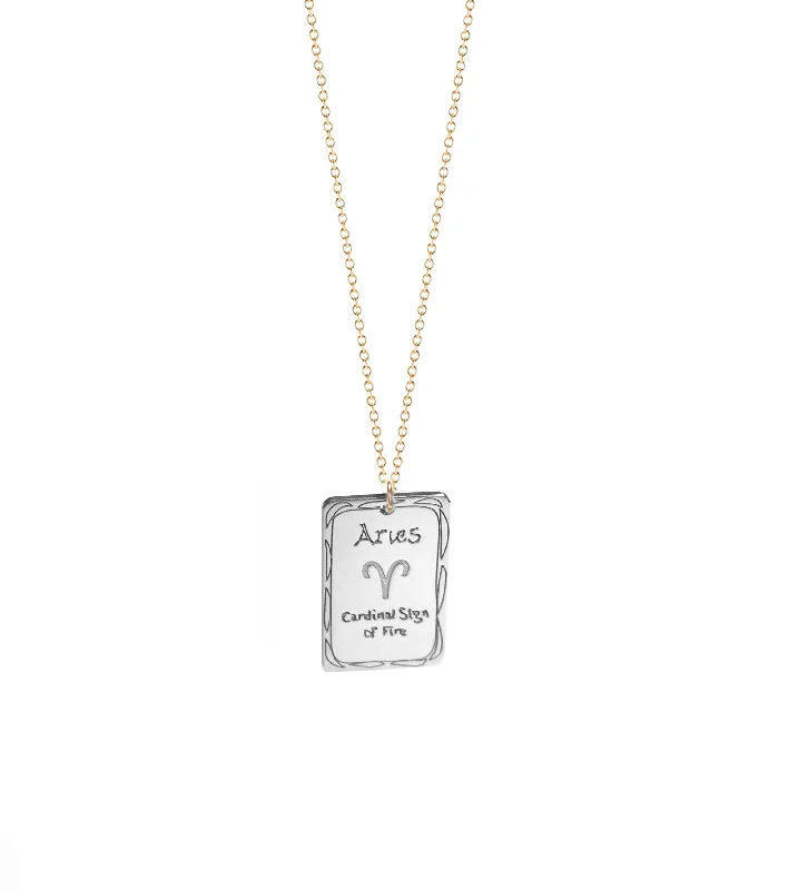 ladies necklace classic platinum-Antique  Zodiac Necklace