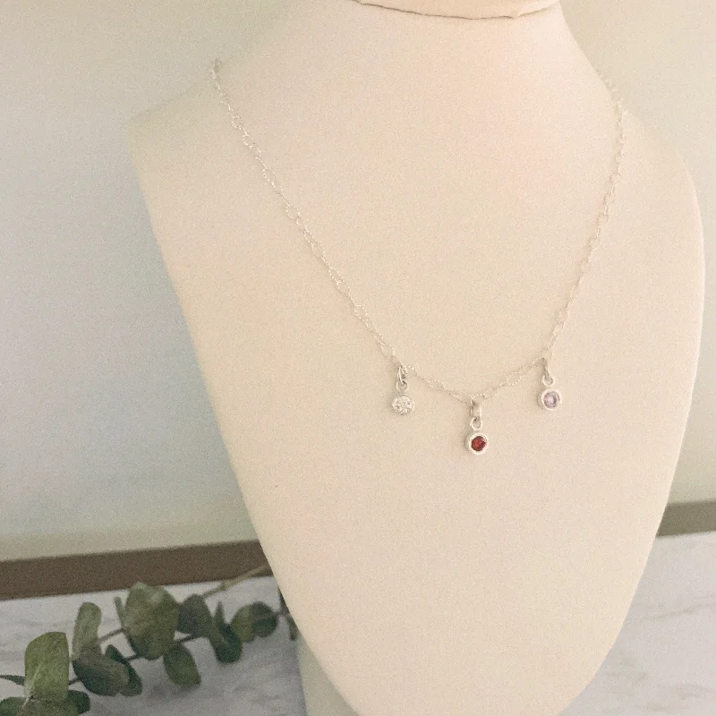 ladies necklace sale-Custom Silver Birthstone Necklace