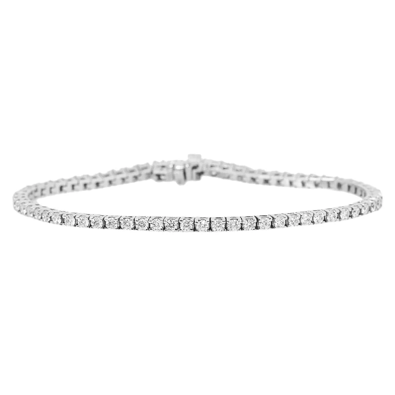 ladies bracelet under 100-14k White gold lab diamond tennis bracelet 2.82 ctw