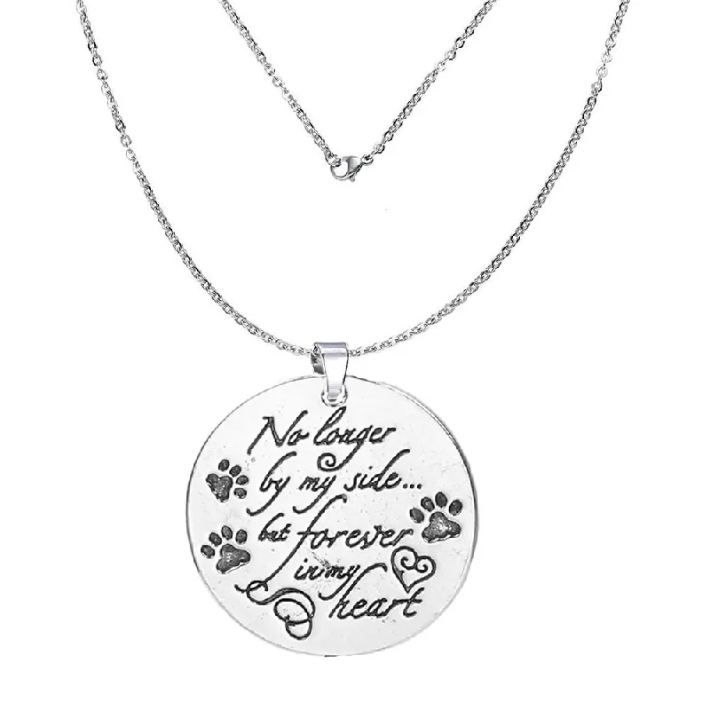 ladies necklace lightweight rose gold-inch No longer by my side but forever in my heartinch  Memorial Necklace & Pendant