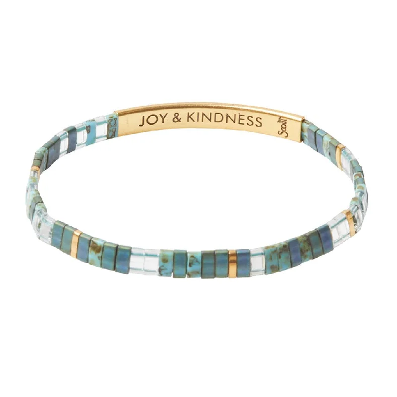 ladies bracelet trendy-Good Karma Miyuki Bracelet | Joy & Kindness - Marine/Gold