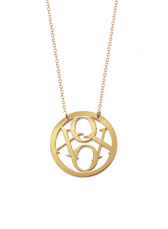 ladies necklace unique gold-XOXO Circle Necklace