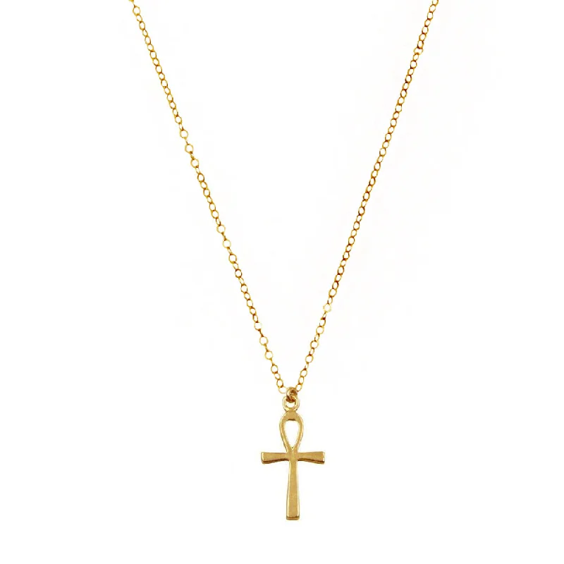 ladies necklace mother’s gold-Ankh Life Necklace