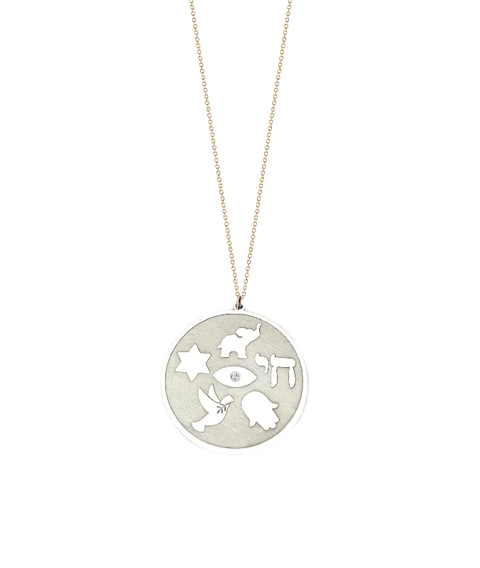 ladies necklace minimalist-Avi Good Luck Symbols Necklace