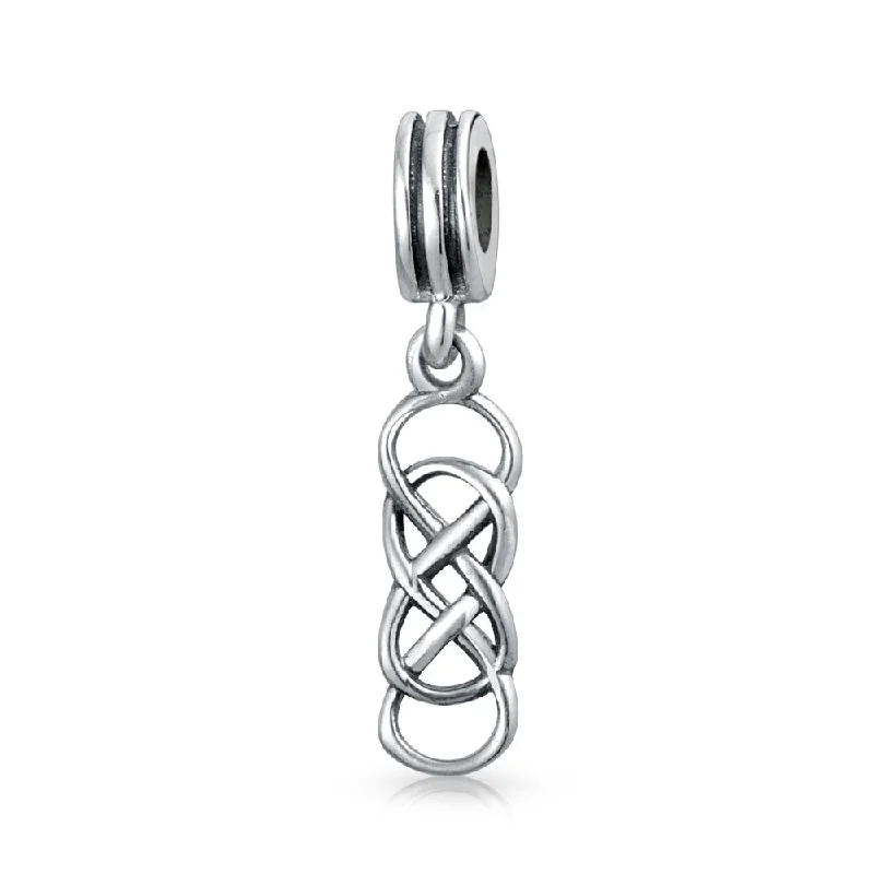 ladies bracelet multi-stone-Romantic Celtic Love Knot Infinity Dangle Charm Bead Sterling Silver for Bracelet