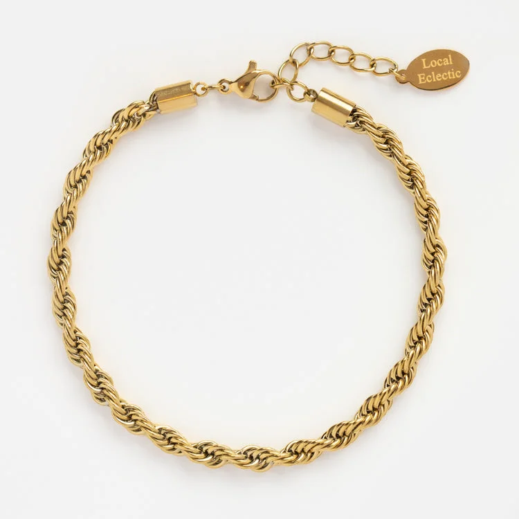 ladies bracelet geometric-Bold Rope Chain Bracelet