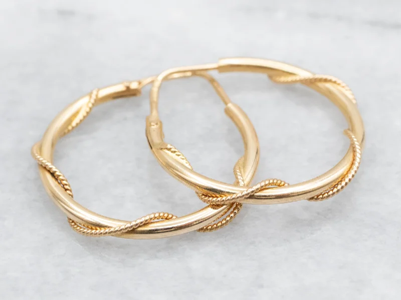 Ladies earrings radiant shine designs-Twisted 18-Karat Gold Hoop Earrings