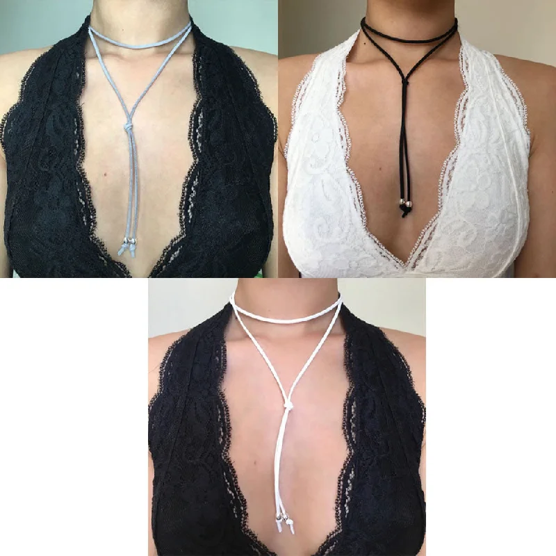 ladies necklace luxury silver-Sexy Sparkles 3 PCs Velvet Choker Necklace for Women Girls Gothic Choker Bolo Tie Chokers