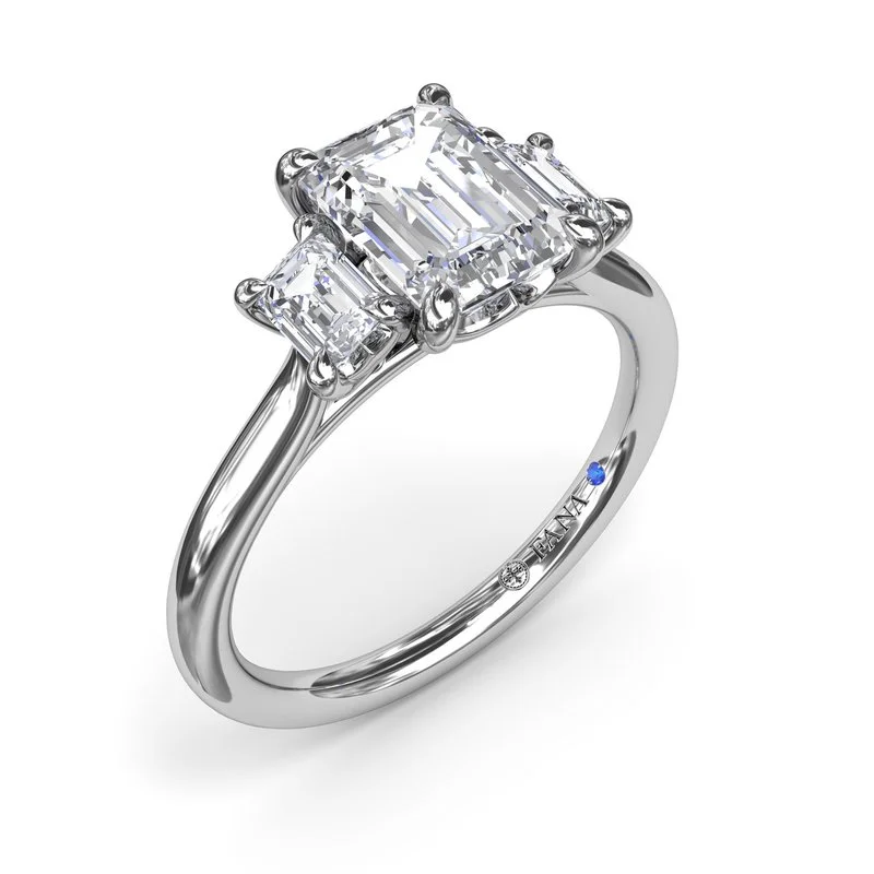 Ladies engagement rings designer gemstone-Three Stone Beauty Diamond Engagement Ring