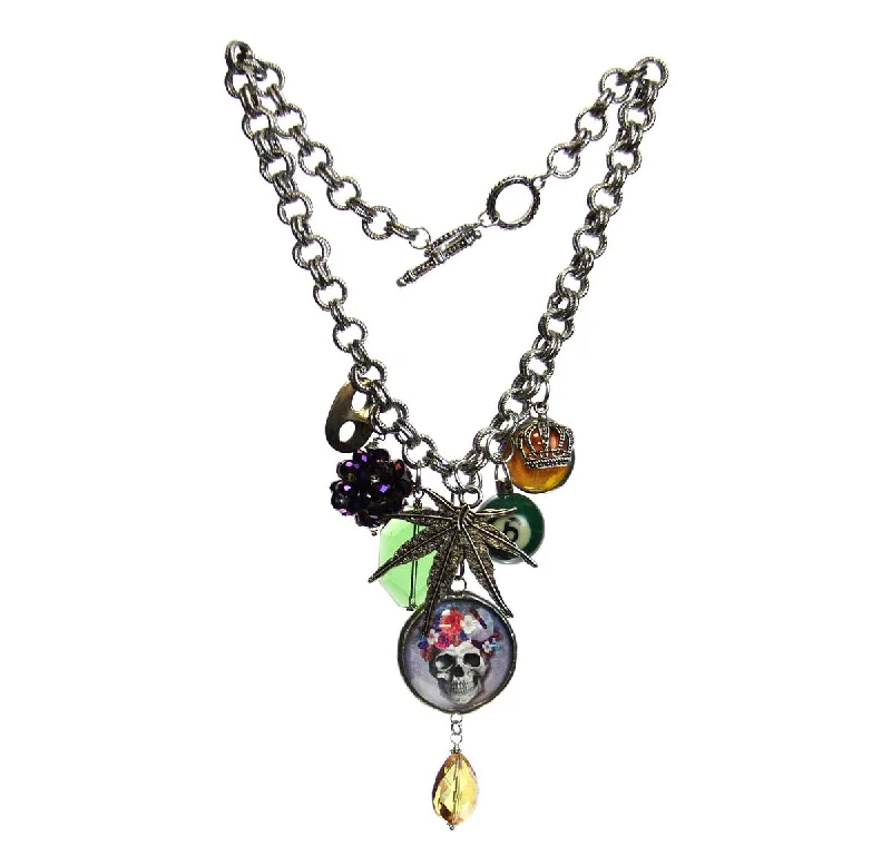 ladies necklace limited edition-Amy Labbe Mardi Gras Necklace-Skull