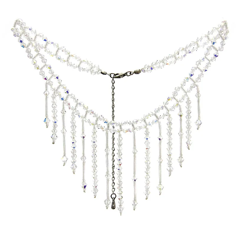 ladies necklace clearance-Crystal Necklace Aurora Borealis