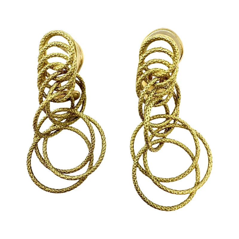 Ladies earrings multi-tier styles-Buccellati 18K Gold "Hawaii" Chandelier Earrings