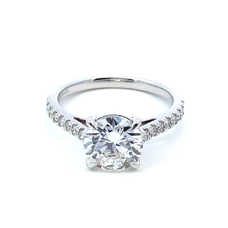 Ladies engagement rings e-commerce sites-14K White Gold 2.23ctw Round Lab Diamond Classic Engagement Ring