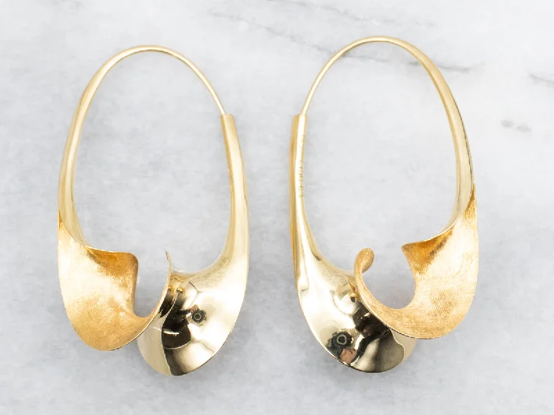 Ladies earrings Thanksgiving gift styles-Abstract Hoop Earrings