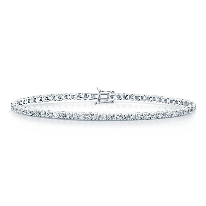 ladies bracelet hypoallergenic silver-Platinum Diamond 2.00ct Claw Set Tennis Bracelet