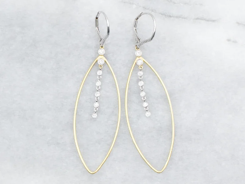 Ladies earrings contemporary classic designs-Swinging Diamond Drop Earrings