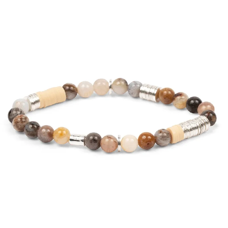 ladies bracelet trendy rose gold-Scout Intermix Stone Stacking Bracelet - Mexican Onyx