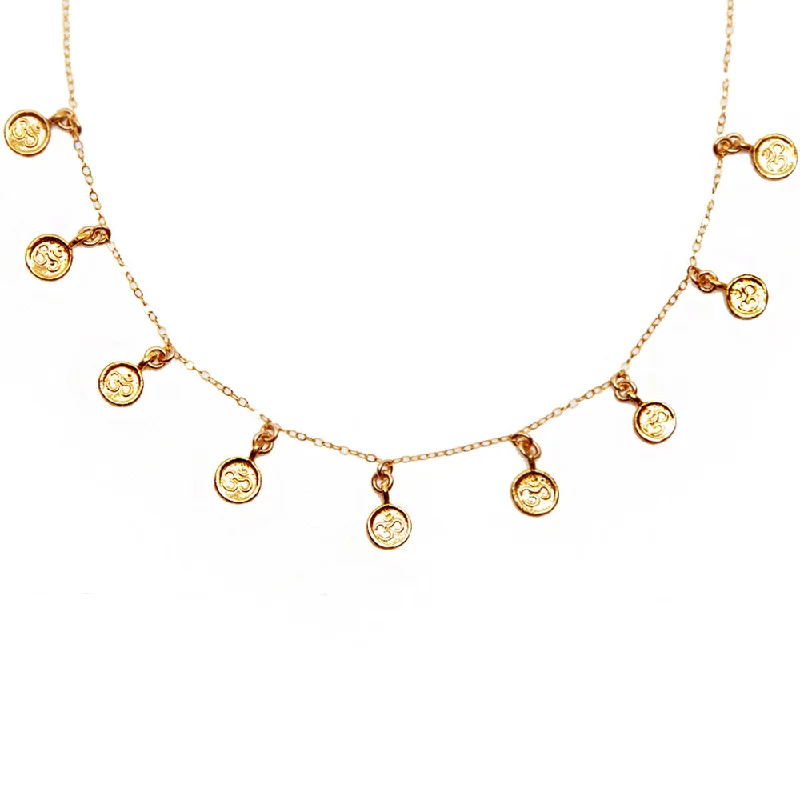 ladies necklace sustainable rose gold-Ohm Necklace