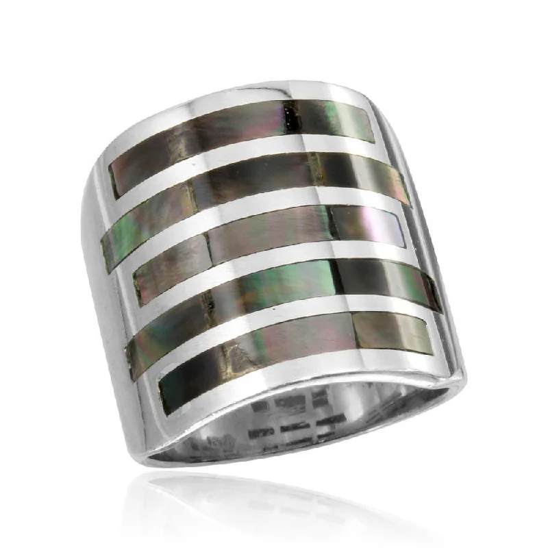 Ladies rings sterling silver options-High Polished 925 Sterling Silver 5 Bar Ring - CR00756