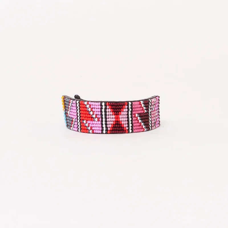 ladies bracelet eco-friendly silver-Maasai Bracelet - Pink Multi