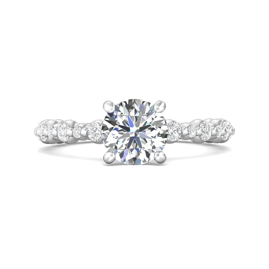 Ladies engagement rings vintage solitaire bands-Channel & Shared Prong Engagement Ring