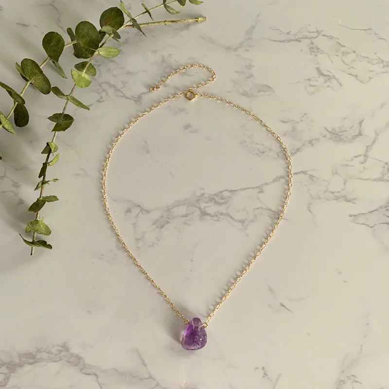 ladies necklace zirconia-Side to Side Gold Ametrine Necklace