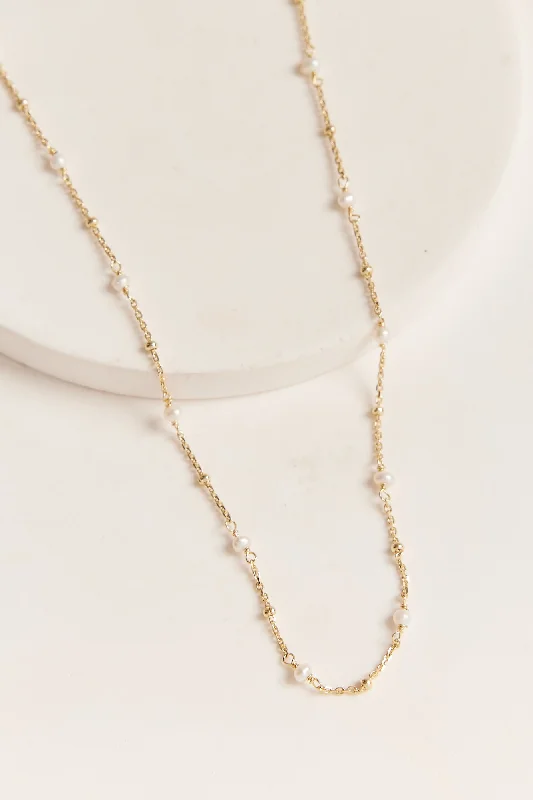 ladies necklace eco-friendly silver-Lotte Necklace Gold