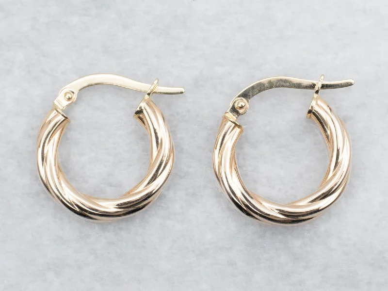 Ladies earrings classic vintage looks-Twisted Hoop Earrings