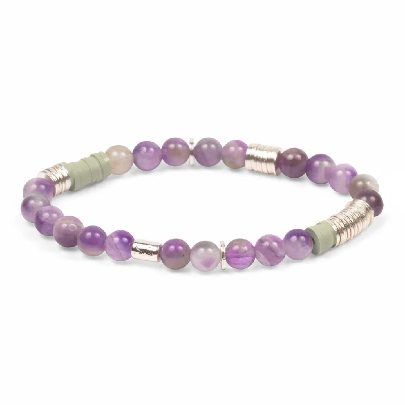 ladies bracelet holiday silver-Scout Intermix Stone Stacking Bracelet - Amethyst