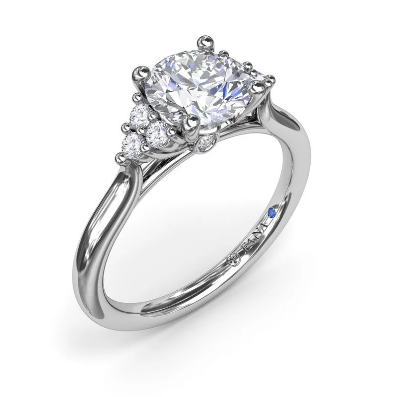 Ladies engagement rings luxurious bands-Sophisticated Side Cluster Diamond Engagement Ring